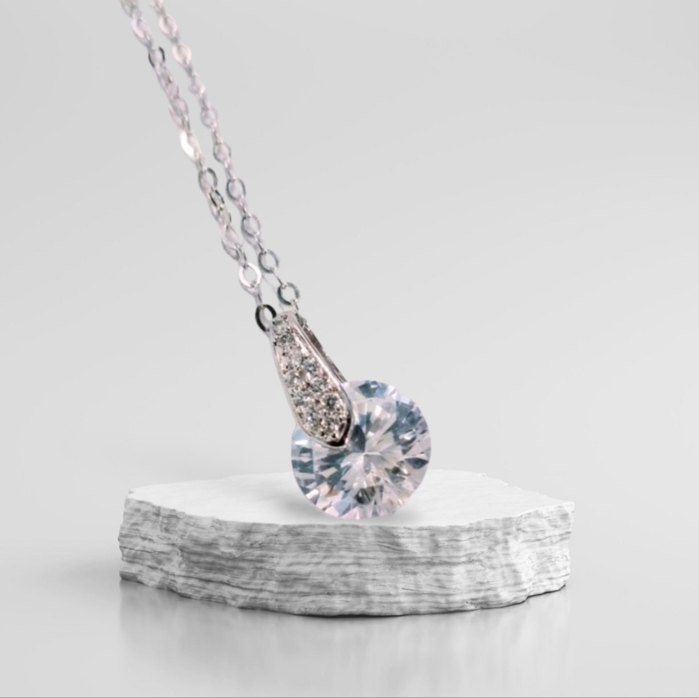 Sterling Silver 925 Round Pendant Chain Necklace